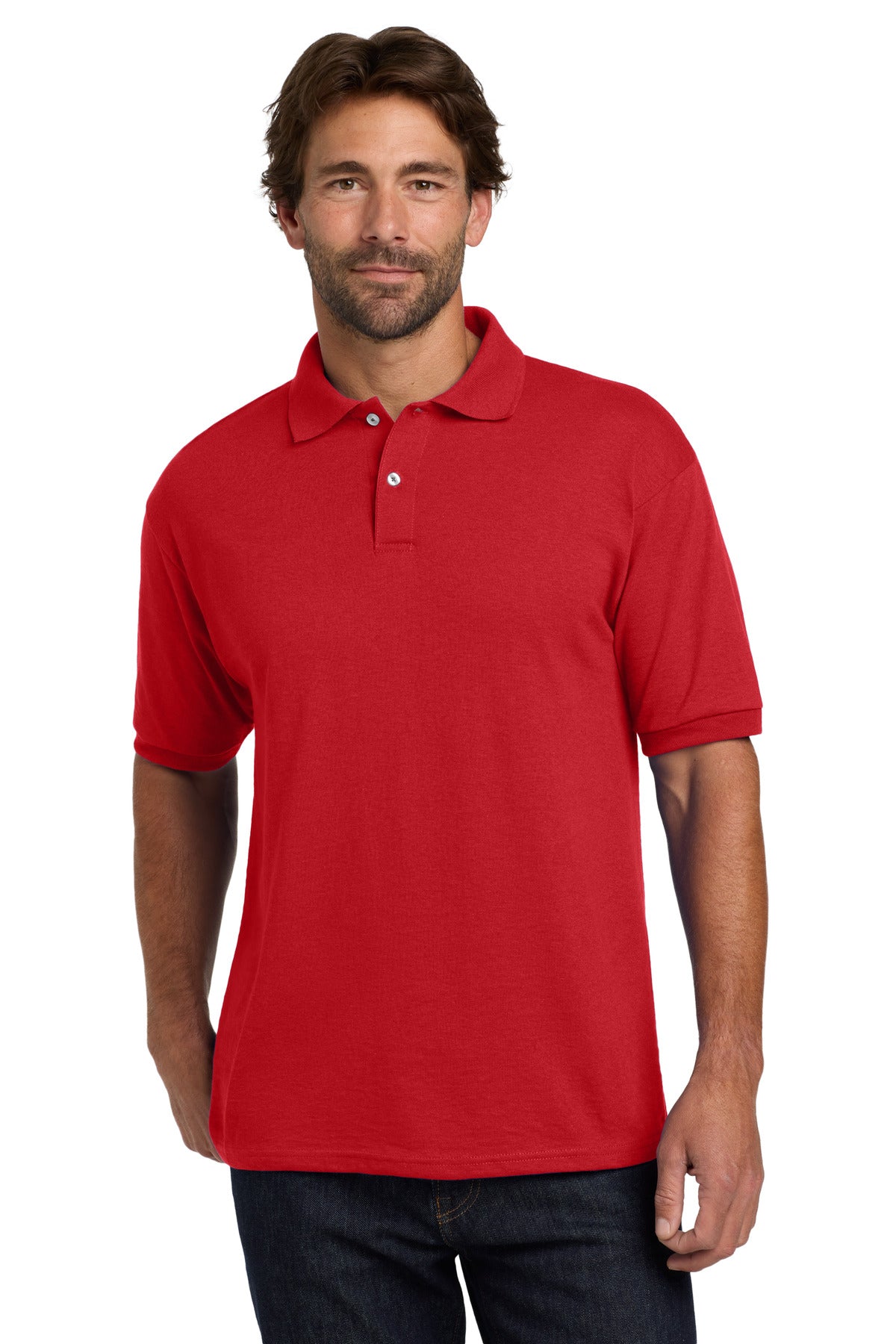 Hanes® EcoSmart® - 5.2-Ounce Jersey Knit Sport Shirt. 054X