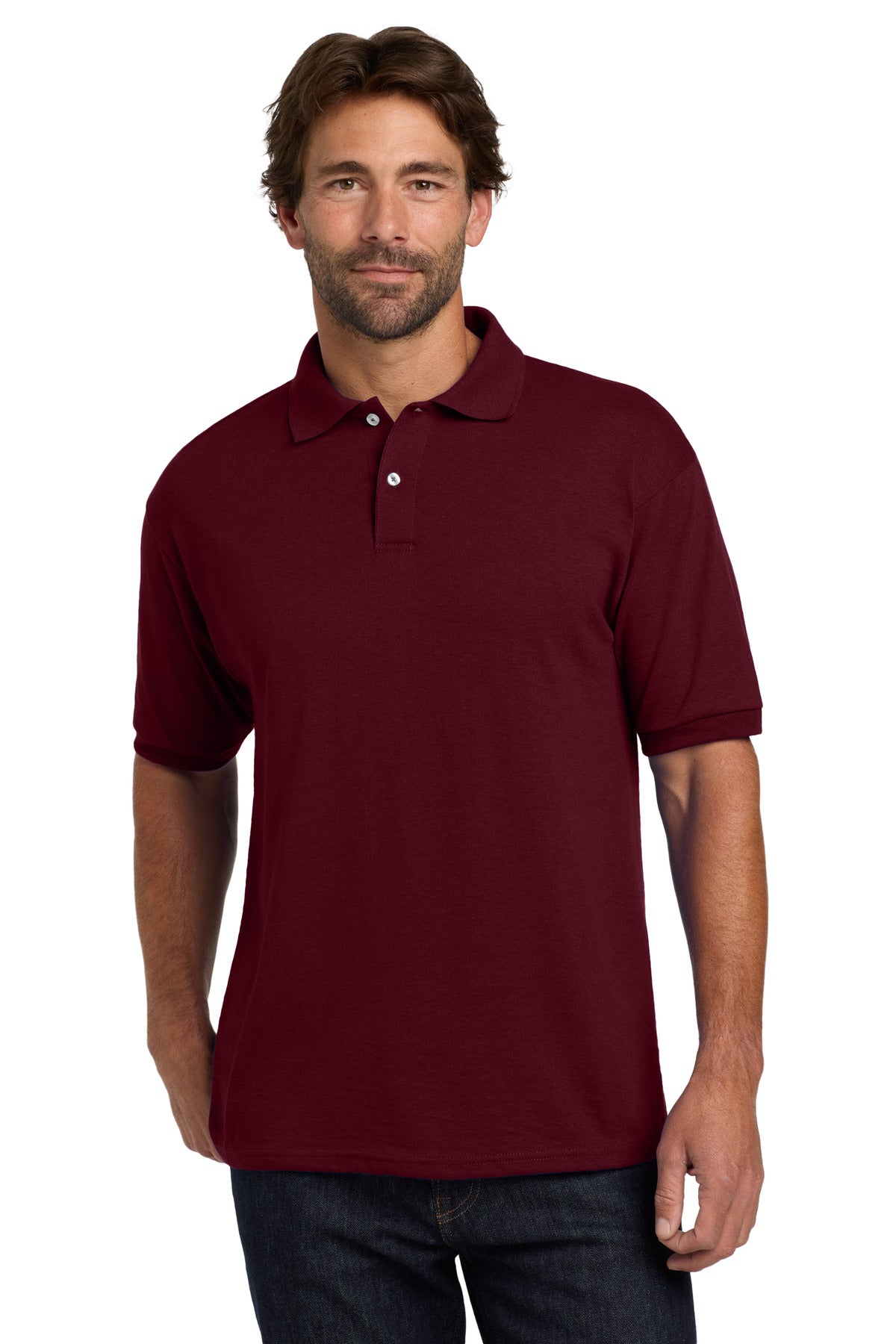 Hanes® EcoSmart® - 5.2-Ounce Jersey Knit Sport Shirt. 054X