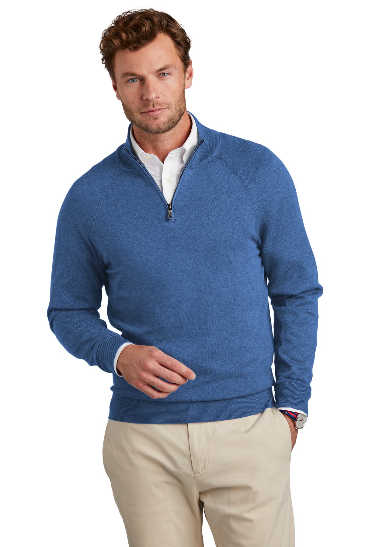 Brooks Brothers ®  Cotton Stretch 1/4-Zip Sweater BB18402