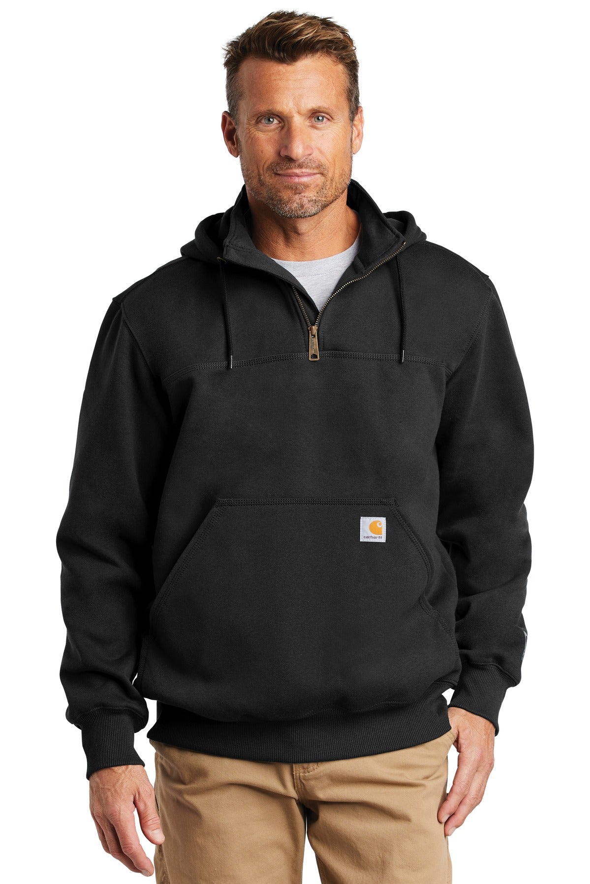 Carhartt ® Rain Defender ® Paxton Heavyweight Hooded Zip Mock Sweatshirt. CT100617