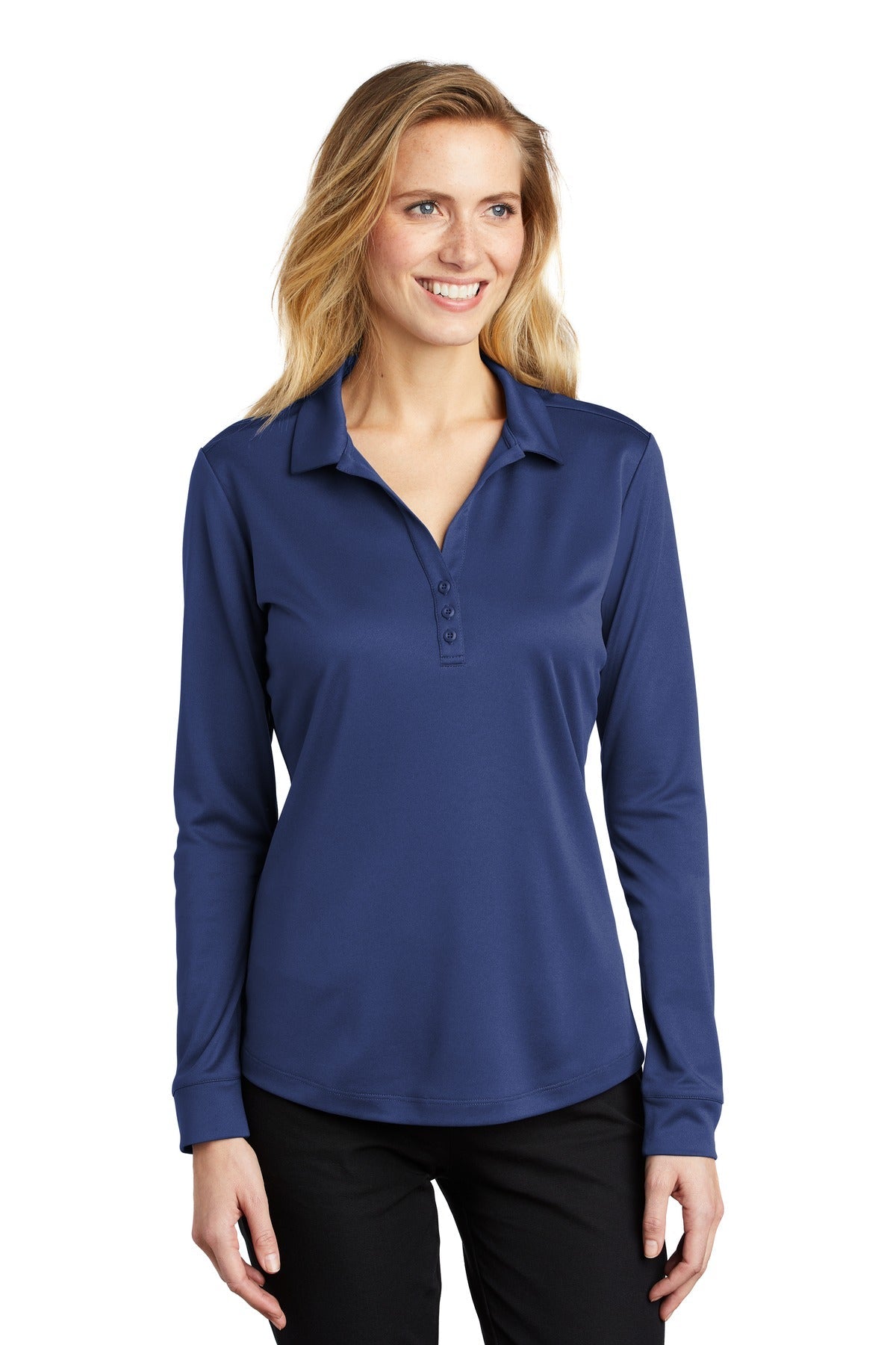 Port Authority ® Ladies Silk Touch ™  Performance Long Sleeve Polo. L540LS