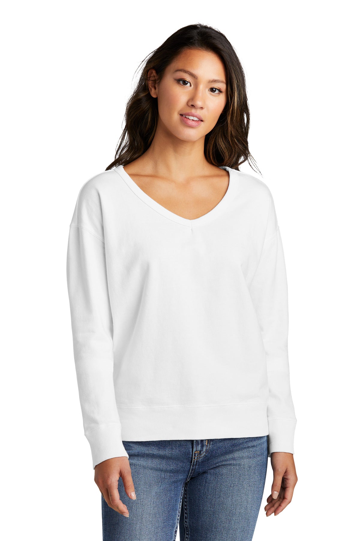 Port & Company ®  Women's Beach Wash ®  Garment-Dyed V-Neck Sweatshirt LPC098V