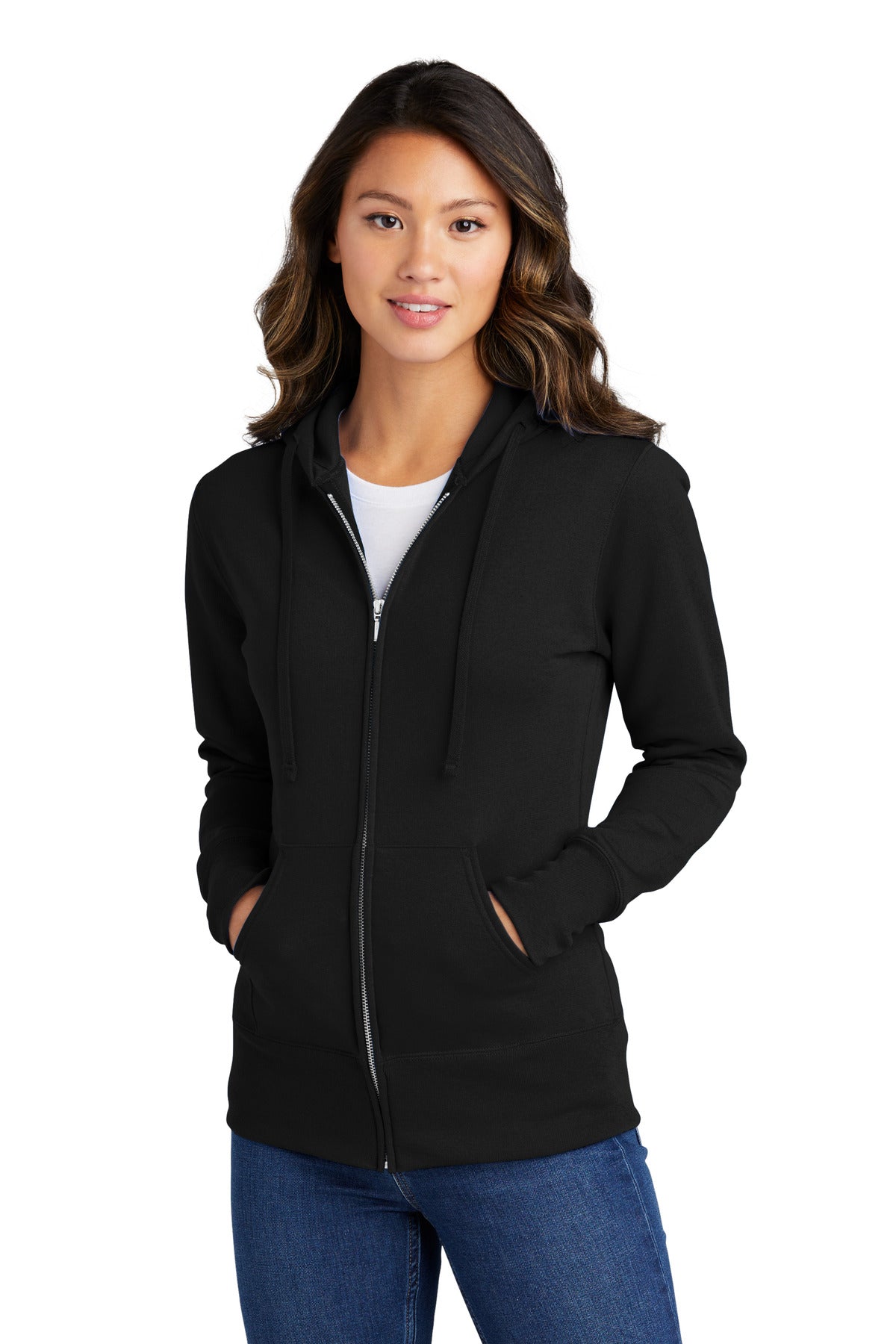 Port & Company ®  Women's Core Fleece Full-Zip Hooded Sweatshirt. LPC78ZH