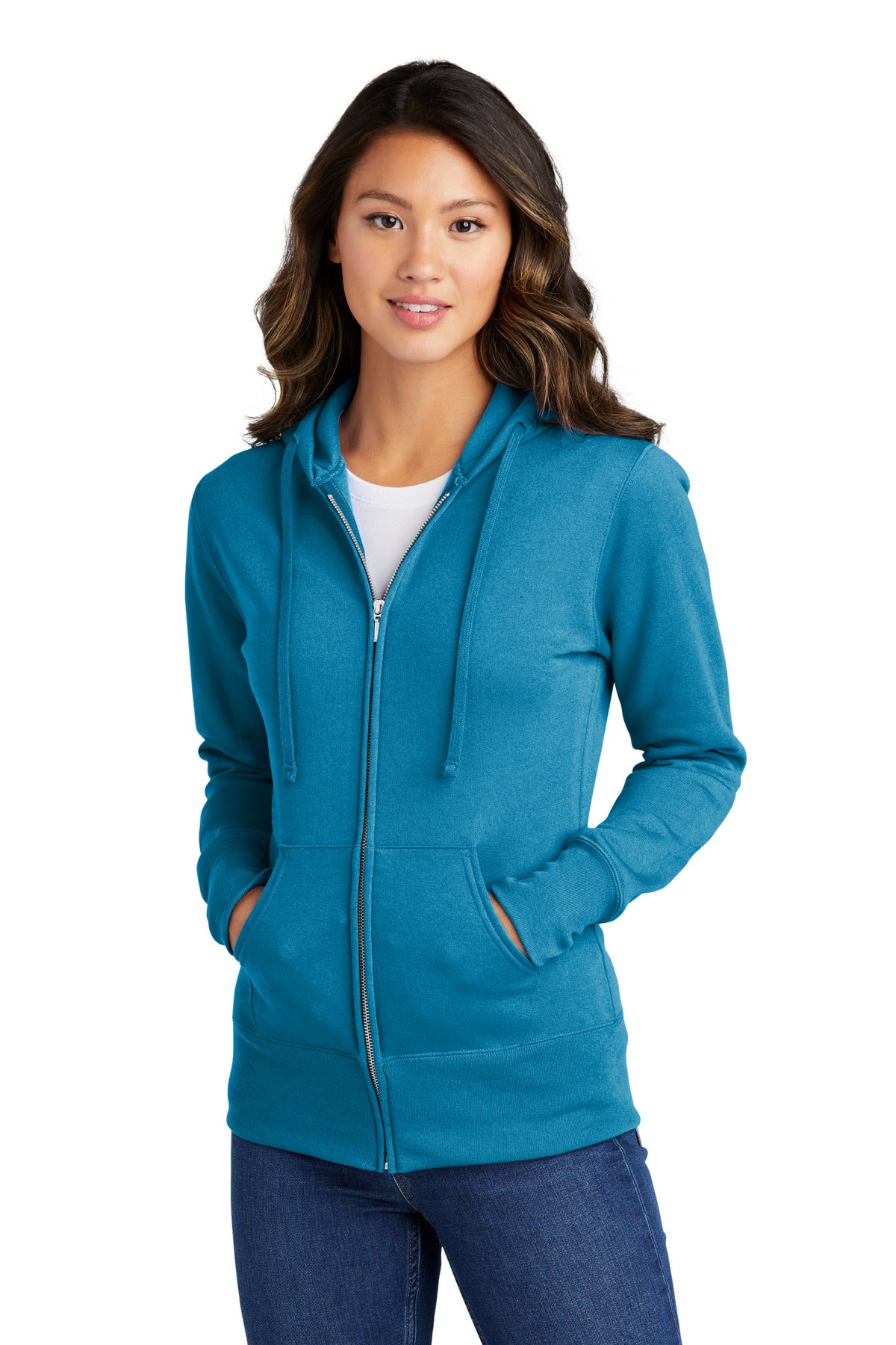 Port & Company ®  Women's Core Fleece Full-Zip Hooded Sweatshirt. LPC78ZH