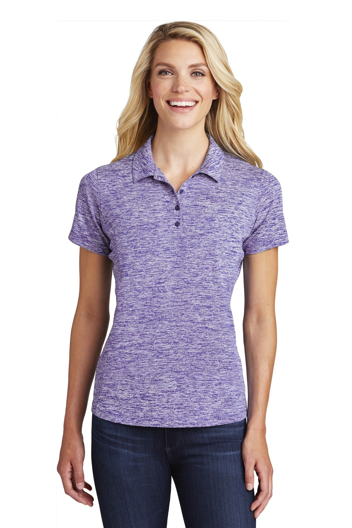 Sport-Tek  ®  Women's PosiCharge  ®  Electric Heather Polo. LST590