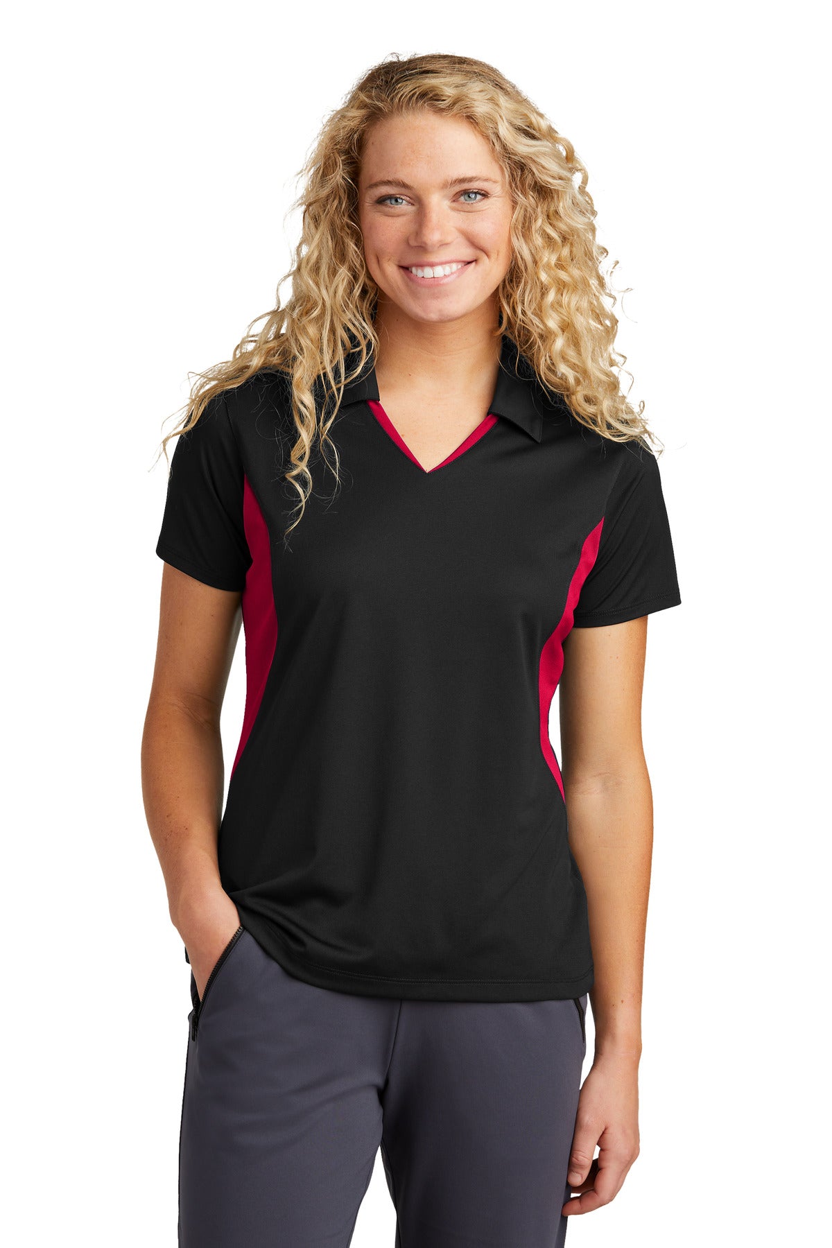 Sport-Tek ®  Women's Side Blocked Micropique Sport-Wick ®  Polo. LST655