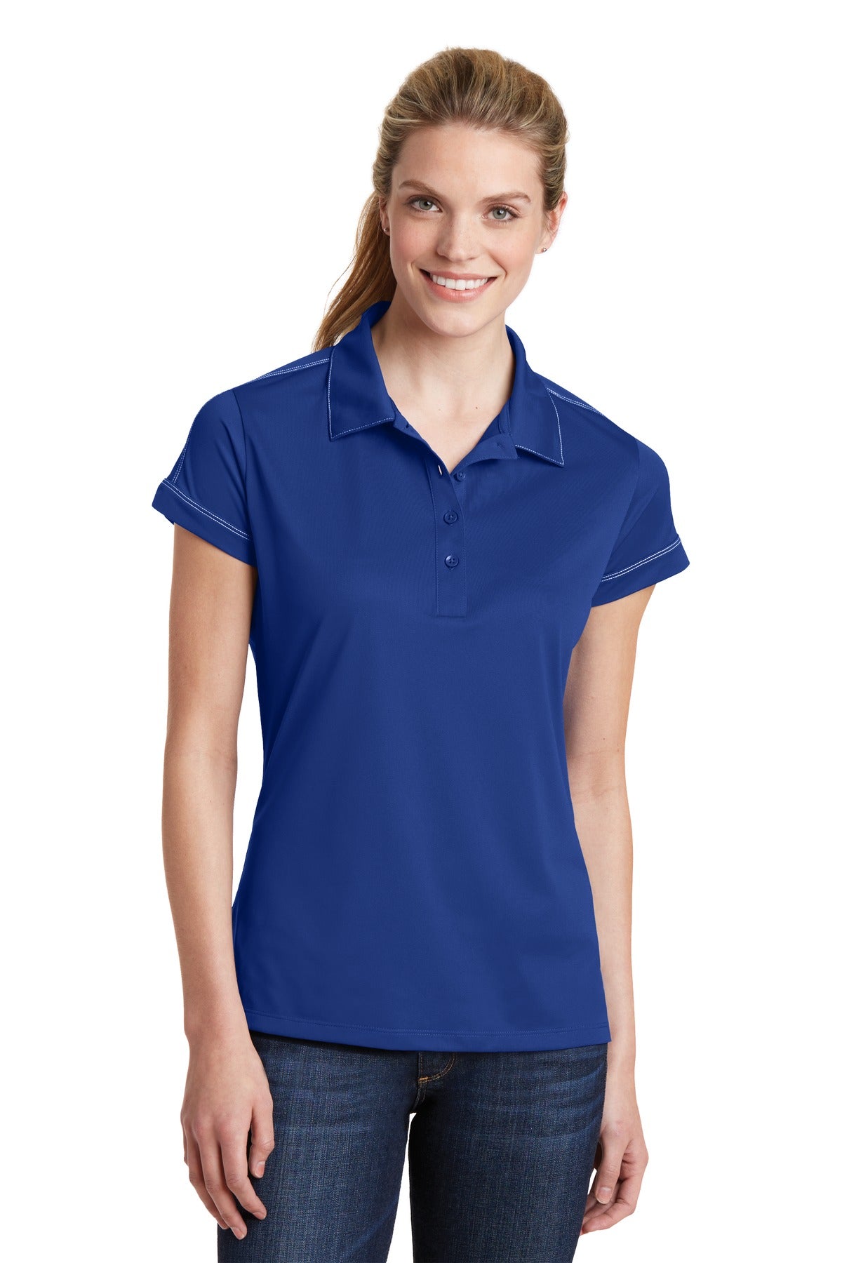 Sport-Tek ®  Women's Contrast Stitch Micropique Sport-Wick® Polo. LST659