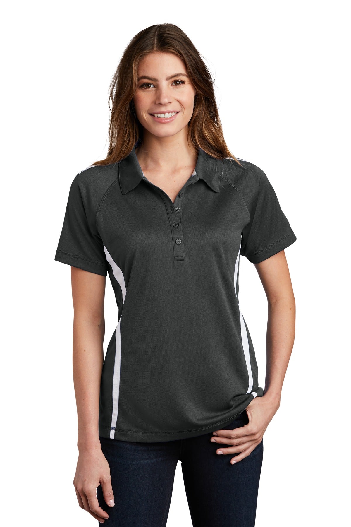 Sport-Tek ®  Women's PosiCharge ®  Micro-Mesh Colorblock Polo. LST685