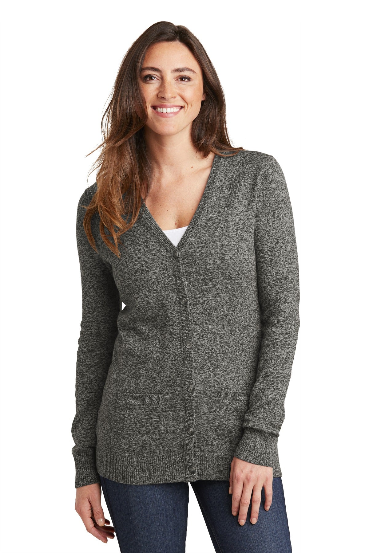 Port Authority  ®  Women's Marled Cardigan Sweater. LSW415