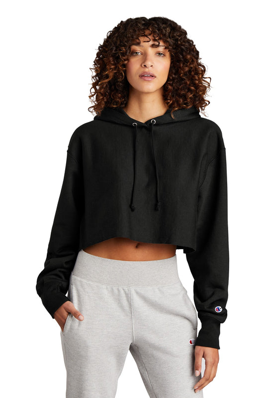 Champion  ®   Women's Reverse Weave  ®   Cropped Cut-Off Hooded Sweatshirt RW01W