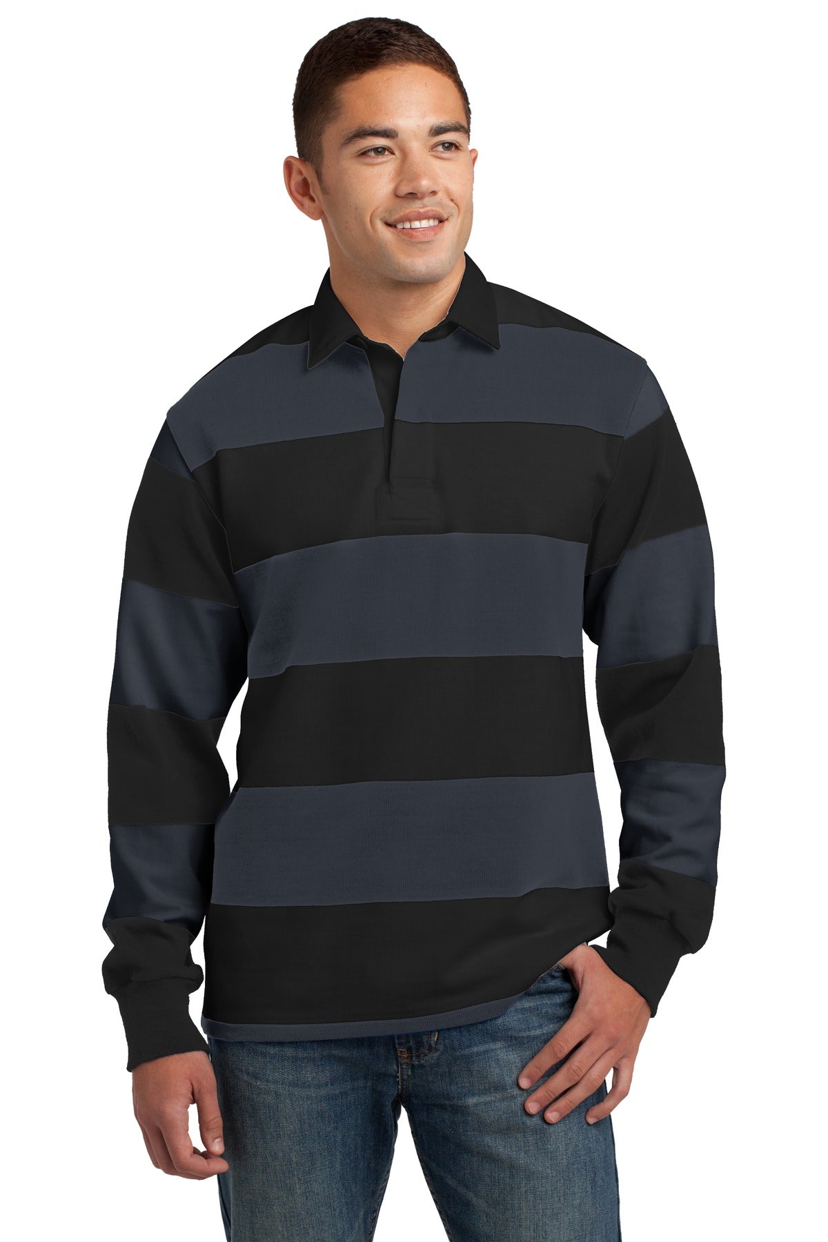 Sport-Tek ®  Classic Long Sleeve Rugby Polo. ST301