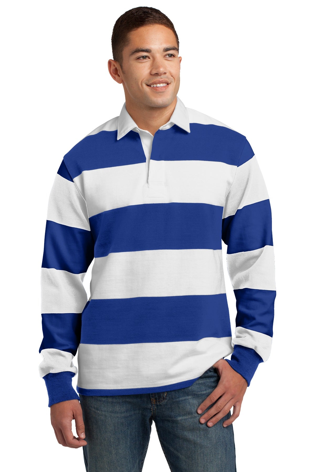 Sport-Tek ®  Classic Long Sleeve Rugby Polo. ST301