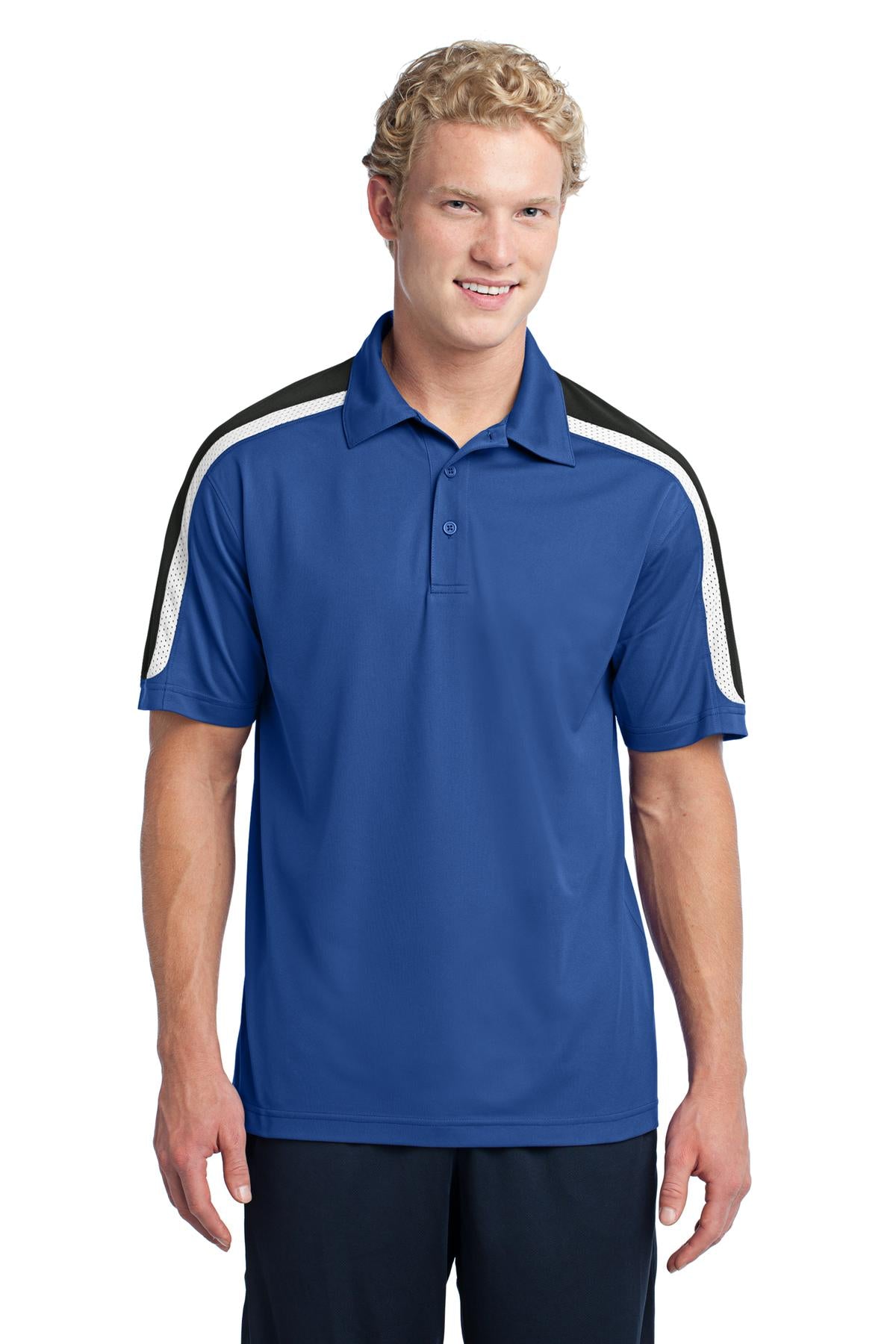 Sport-Tek ®  Tricolor Shoulder Micropique Sport-Wick ®  Polo. ST658