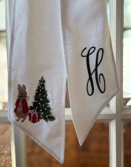 Wreath Sash - "Holiday Bunny"